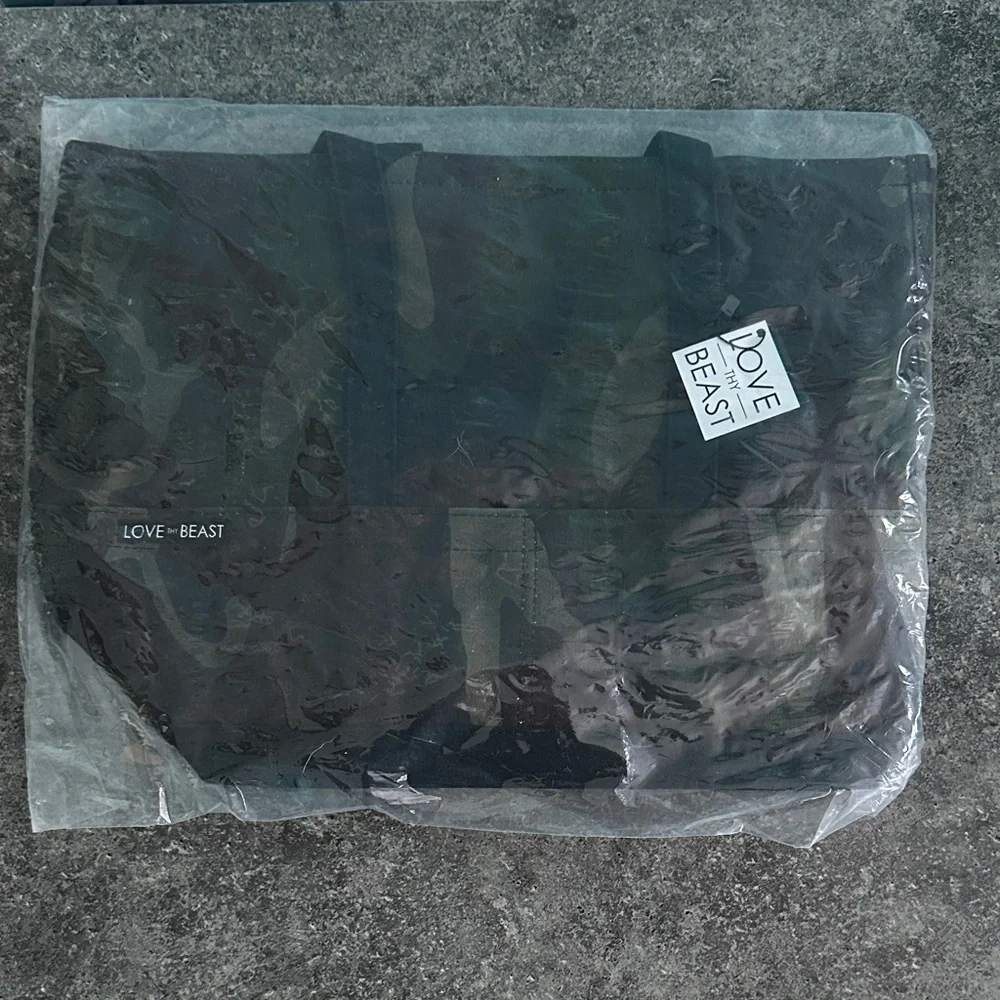 Love Thy Beast- Waxed Camouflage Canvas Pet Tote Bag